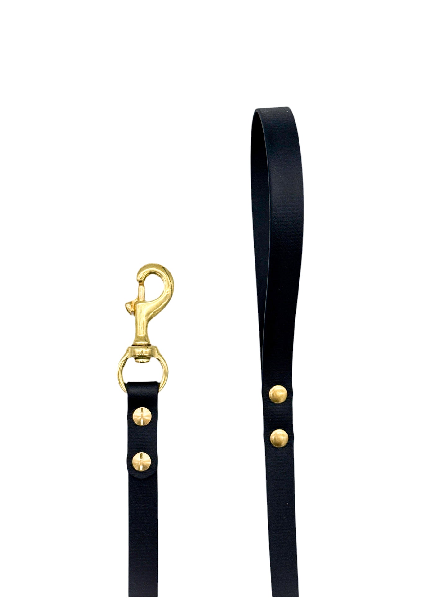Traditional Dog Leash - 3/4" BioThane® with Brass Hardware - Black - 5.5 ft.