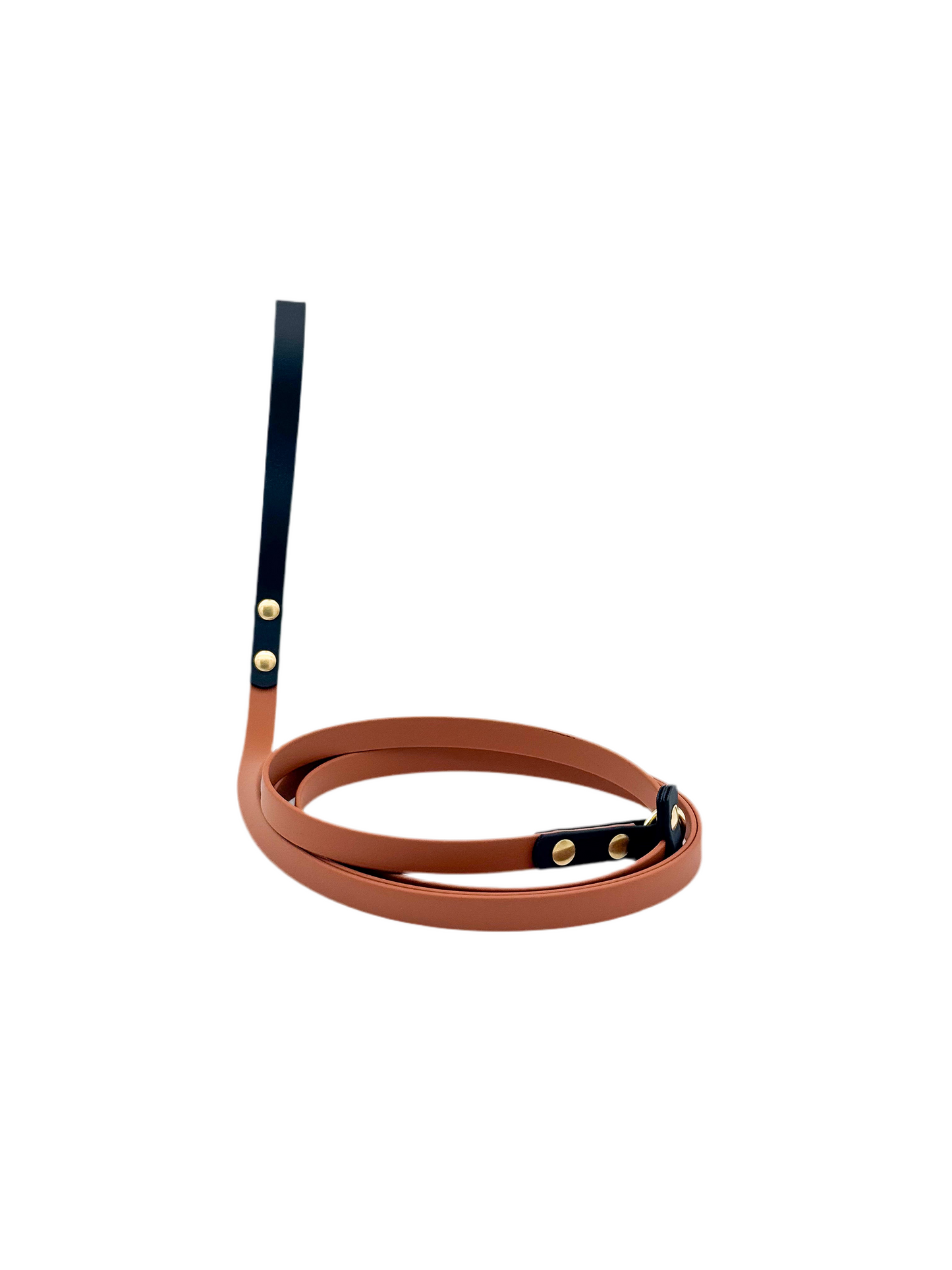 Two-Tone Dog Slip Lead - 5/8” BioThane® With Brass Hardware - 5.5 ft. - Light Brown/Black