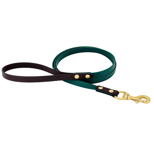 Two-Tone Dog Leash - BioThane® With Brass Hardware